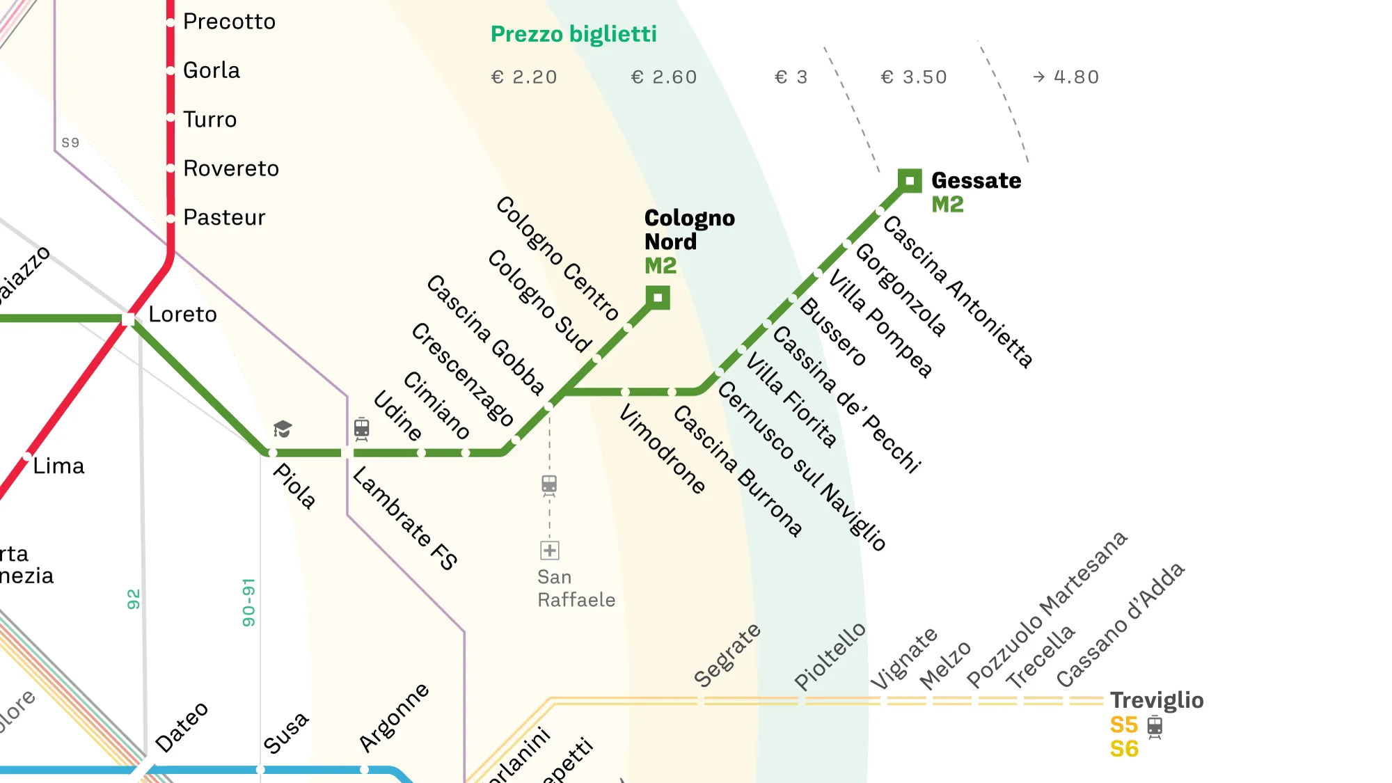 Milan Metro Map Information design, Wayfinding, Map design project visual 6