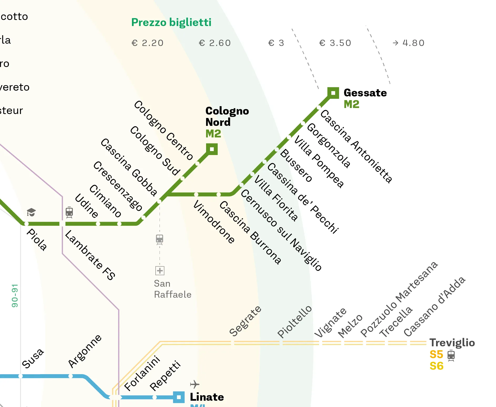 Milan Metro Map Information design, Wayfinding, Map design project visual 8