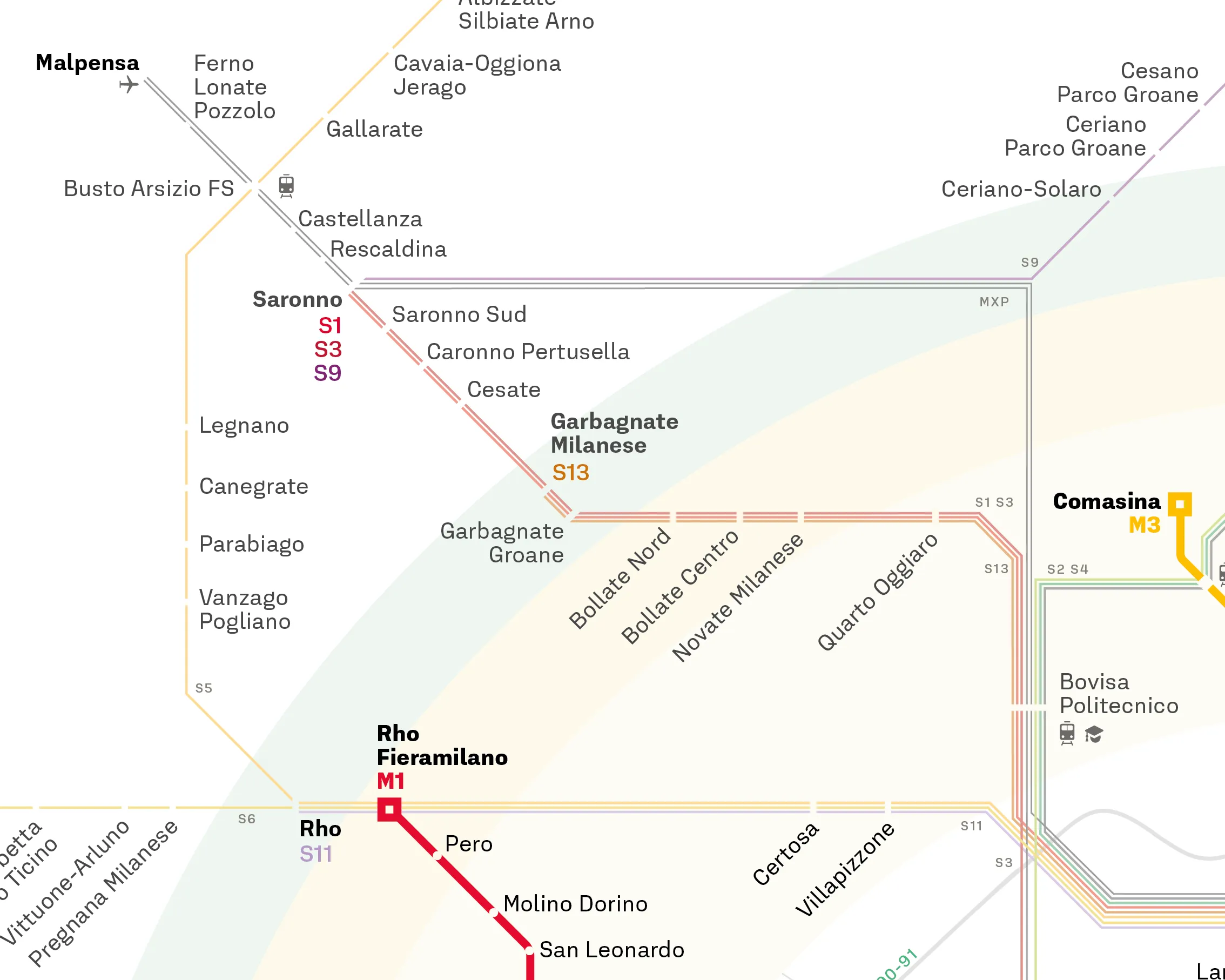 Milan Metro Map Information design, Wayfinding, Map design project visual 11