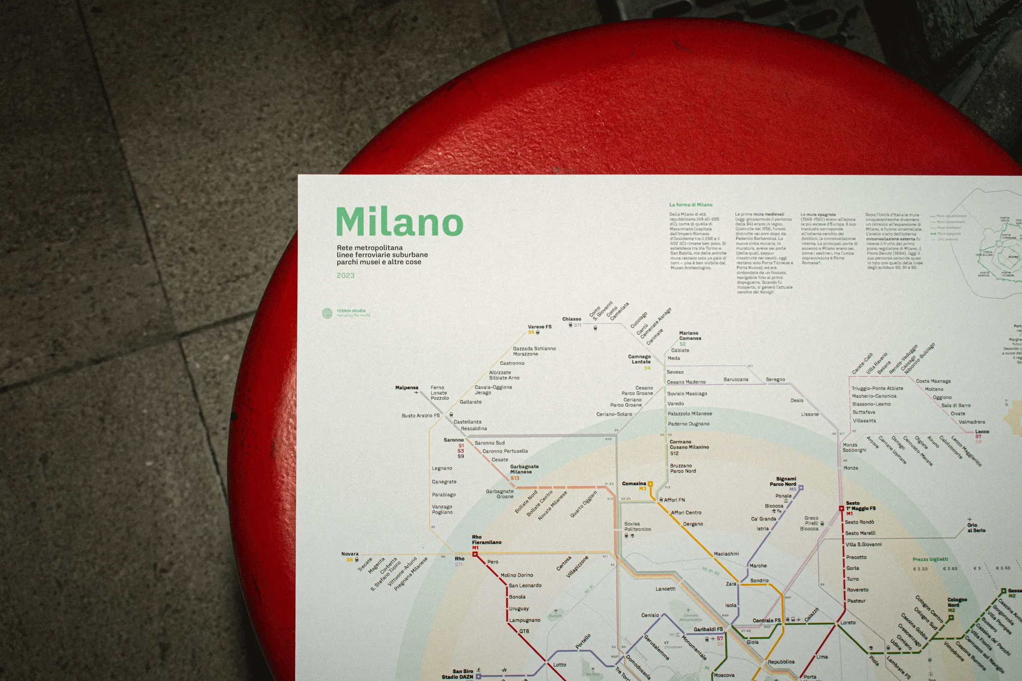 Milan Metro Map Information design, Wayfinding, Map design project visual 3