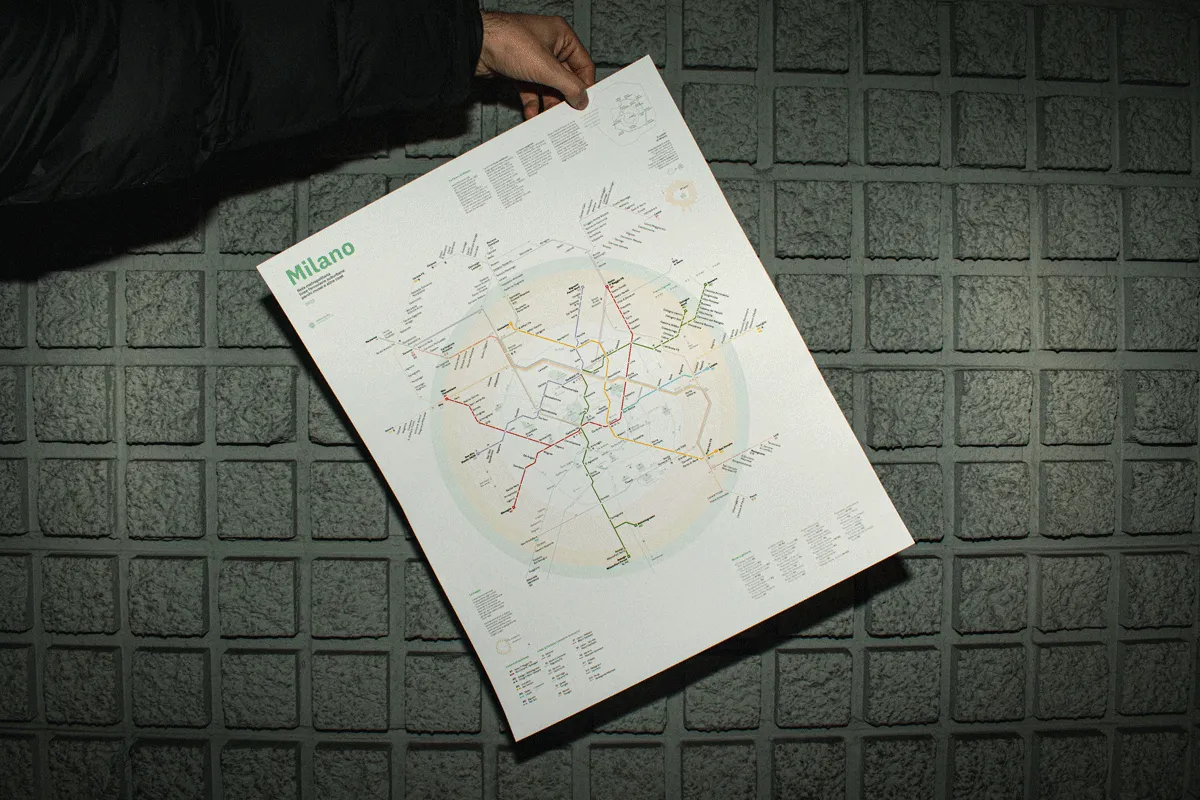Milan Metro Map Information design, Wayfinding, Map design project visual 1